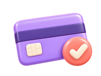 A purple payment card